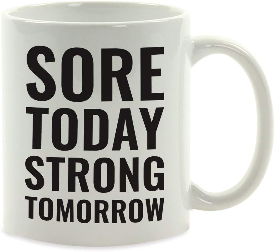 Andaz Press Fitness Coffee Mug Sore Today Strong Tomorrow-Set of 1-Andaz Press-Sore Today Strong Tomorrow-