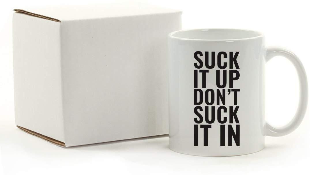 Andaz Press Fitness Coffee Mug Suck It Up Don't Suck It in-Set of 1-Andaz Press-Suck It Up Don't Suck It in-