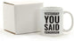 Andaz Press Fitness Coffee Mug Yesterday You Said Tomorrow-Set of 1-Andaz Press-Yesterday You Said Tomorrow-