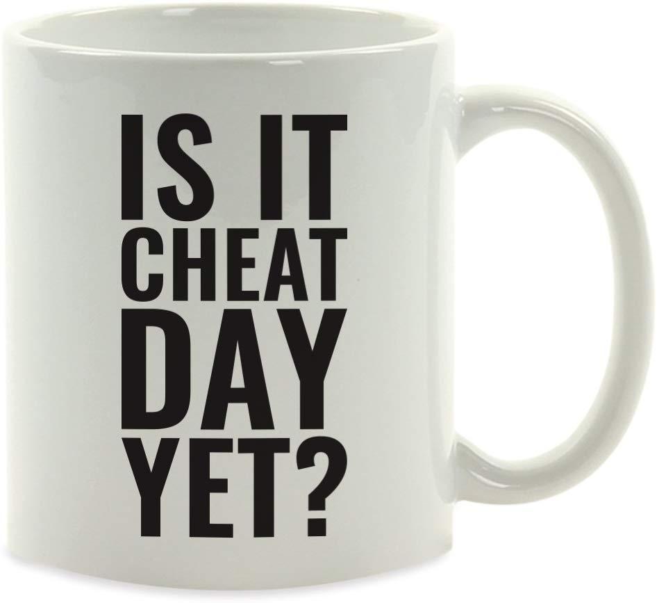 Andaz Press Fitness Coffee Mug is It Cheat Day Yet?-Set of 1-Andaz Press-is It Cheat Day Yet?-