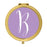 Andaz Press Lavender Monogram Gold 2.75 inch Round Compact Mirror-Set of 1-Andaz Press-B-