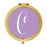Andaz Press Lavender Monogram Gold 2.75 inch Round Compact Mirror-Set of 1-Andaz Press-C-