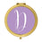 Andaz Press Lavender Monogram Gold 2.75 inch Round Compact Mirror-Set of 1-Andaz Press-D-