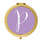 Andaz Press Lavender Monogram Gold 2.75 inch Round Compact Mirror-Set of 1-Andaz Press-P-