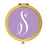 Andaz Press Lavender Monogram Gold 2.75 inch Round Compact Mirror-Set of 1-Andaz Press-S-
