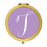 Andaz Press Lavender Monogram Gold 2.75 inch Round Compact Mirror-Set of 1-Andaz Press-T-