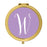 Andaz Press Lavender Monogram Gold 2.75 inch Round Compact Mirror-Set of 1-Andaz Press-W-