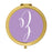 Andaz Press Lavender Monogram Gold 2.75 inch Round Compact Mirror-Set of 1-Andaz Press-Z-