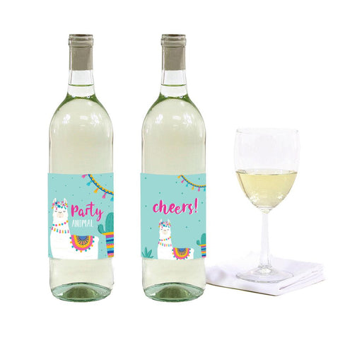 Andaz Press Llama and Cactus Baby Shower Party Wine Bottle Labels-Set of 8-Andaz Press-Apple Cider Bottle Label-