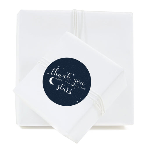 Andaz Press Love You to the Moon and Back Wedding Round Circle Label Stickers-Set of 40-Andaz Press-Thank You More Than All The Stars-