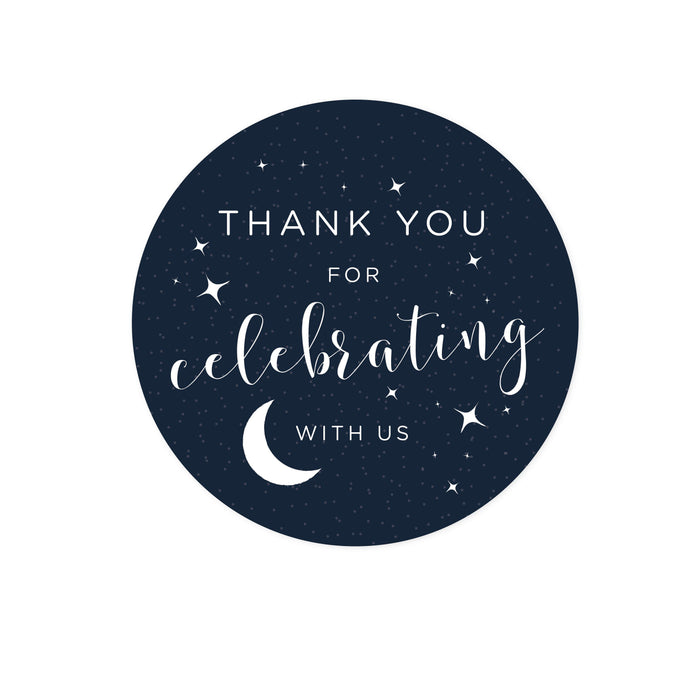 Andaz Press Love You to the Moon and Back Wedding Round Circle Label Stickers-Set of 40-Andaz Press-Thank You For Celebrating With Us!-