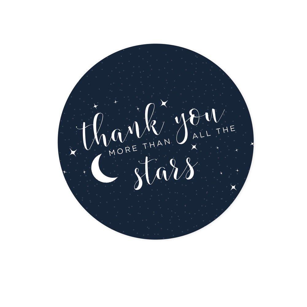 Andaz Press Love You to the Moon and Back Wedding Round Circle Label Stickers-Set of 40-Andaz Press-Thank You More Than All The Stars-