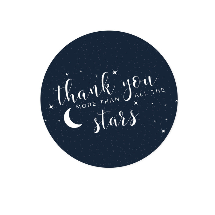 Andaz Press Love You to the Moon and Back Wedding Round Circle Label Stickers-Set of 40-Andaz Press-Thank You More Than All The Stars-
