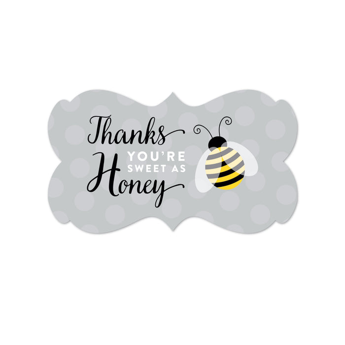 Andaz Press Mama to Bee Bumblebee Baby Shower Fancy Frame Favor Labels-Set of 36-Andaz Press-