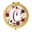 Andaz Press Marsala Burgundy Maroon Flowers on White Monogram Gold Compact Mirror-Set of 1-Andaz Press-C-