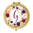Andaz Press Marsala Burgundy Maroon Flowers on White Monogram Gold Compact Mirror-Set of 1-Andaz Press-G-