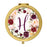 Andaz Press Marsala Burgundy Maroon Flowers on White Monogram Gold Compact Mirror-Set of 1-Andaz Press-H-