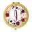 Andaz Press Marsala Burgundy Maroon Flowers on White Monogram Gold Compact Mirror-Set of 1-Andaz Press-I-