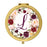 Andaz Press Marsala Burgundy Maroon Flowers on White Monogram Gold Compact Mirror-Set of 1-Andaz Press-L-