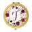Andaz Press Marsala Burgundy Maroon Flowers on White Monogram Gold Compact Mirror-Set of 1-Andaz Press-T-