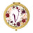 Andaz Press Marsala Burgundy Maroon Flowers on White Monogram Gold Compact Mirror-Set of 1-Andaz Press-V-