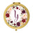 Andaz Press Marsala Burgundy Maroon Flowers on White Monogram Gold Compact Mirror-Set of 1-Andaz Press-Y-