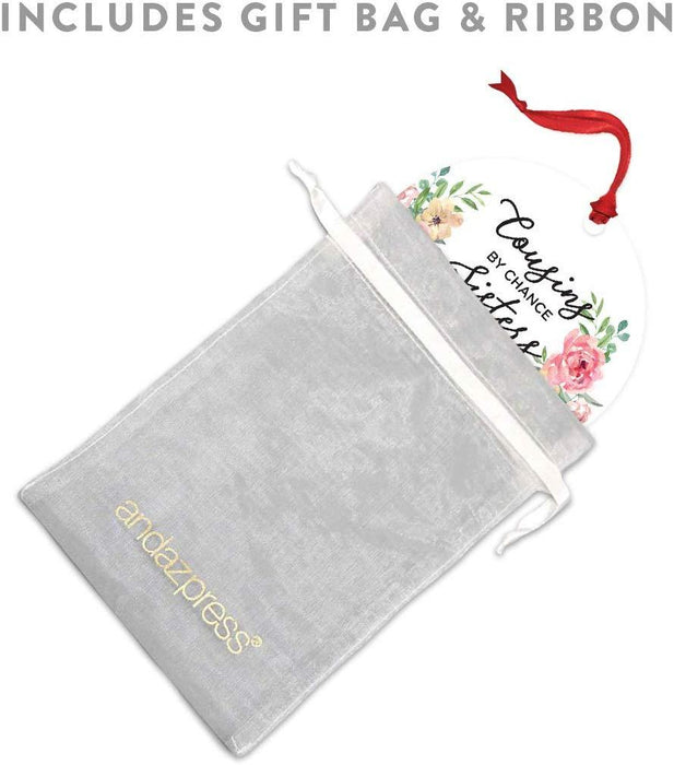 Andaz Press Metal Christmas Ornament, Cousins by Chance, Sisters by Heart, Friends by Choice, Floral Graphic-Set of 1-Andaz Press-Cousins by Chance Sisters by Heart Friends by Choice Floral Graphic-