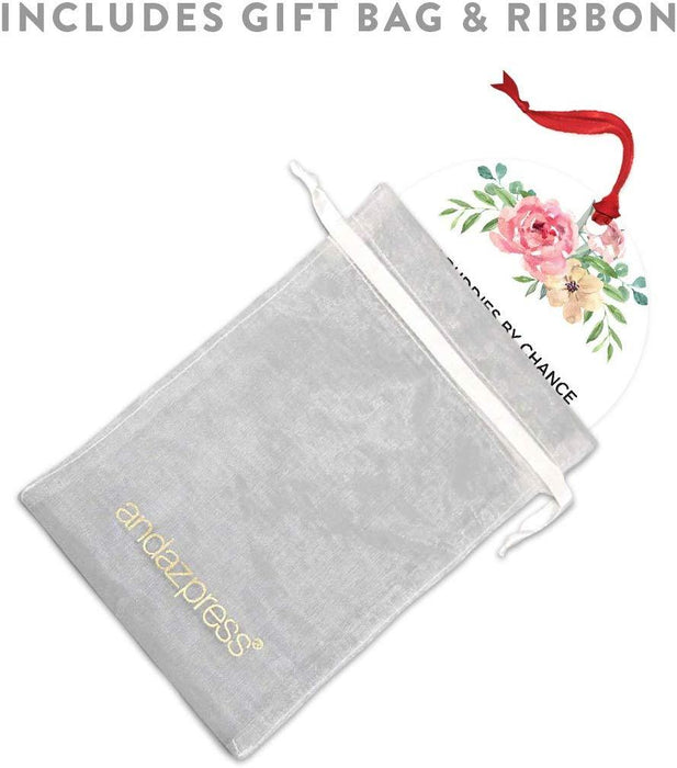 Andaz Press Metal Christmas Ornament, Gym Buddies by Chance, Friends by Choice, Floral Graphic-Set of 1-Andaz Press-Gym Buddies by Chance Friends by Choice Floral Graphic-