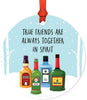 Andaz Press Metal Christmas Ornament, True Friends are Always Together in Spirit, Alcohol Graphics, for Long Distance Best Friends-Set of 1-Andaz Press-True Friends are Always Together in Spirit Alcohol Graphics for Long Distance Best Friends-