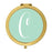 Andaz Press Mint Green Monogram Gold 2.75 inch round Compact Mirror-Set of 1-Andaz Press-C-