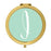 Andaz Press Mint Green Monogram Gold 2.75 inch round Compact Mirror-Set of 1-Andaz Press-I-