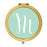 Andaz Press Mint Green Monogram Gold 2.75 inch round Compact Mirror-Set of 1-Andaz Press-M-