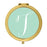 Andaz Press Mint Green Monogram Gold 2.75 inch round Compact Mirror-Set of 1-Andaz Press-T-