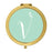 Andaz Press Mint Green Monogram Gold 2.75 inch round Compact Mirror-Set of 1-Andaz Press-V-