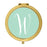 Andaz Press Mint Green Monogram Gold 2.75 inch round Compact Mirror-Set of 1-Andaz Press-W-