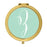Andaz Press Mint Green Monogram Gold 2.75 inch round Compact Mirror-Set of 1-Andaz Press-Z-