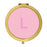 Andaz Press Modern Blush Pink Monogram Gold 2.75 inch Round Compact Mirror-Set of 1-Andaz Press-A-