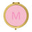 Andaz Press Modern Blush Pink Monogram Gold 2.75 inch Round Compact Mirror-Set of 1-Andaz Press-A-