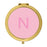 Andaz Press Modern Blush Pink Monogram Gold 2.75 inch Round Compact Mirror-Set of 1-Andaz Press-A-