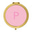 Andaz Press Modern Blush Pink Monogram Gold 2.75 inch Round Compact Mirror-Set of 1-Andaz Press-A-