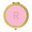 Andaz Press Modern Blush Pink Monogram Gold 2.75 inch Round Compact Mirror-Set of 1-Andaz Press-A-
