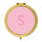 Andaz Press Modern Blush Pink Monogram Gold 2.75 inch Round Compact Mirror-Set of 1-Andaz Press-A-