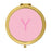 Andaz Press Modern Blush Pink Monogram Gold 2.75 inch Round Compact Mirror-Set of 1-Andaz Press-A-