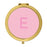 Andaz Press Modern Blush Pink Monogram Gold 2.75 inch Round Compact Mirror-Set of 1-Andaz Press-A-