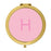 Andaz Press Modern Blush Pink Monogram Gold 2.75 inch Round Compact Mirror-Set of 1-Andaz Press-A-