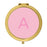 Andaz Press Modern Blush Pink Monogram Gold 2.75 inch Round Compact Mirror-Set of 1-Andaz Press-A-