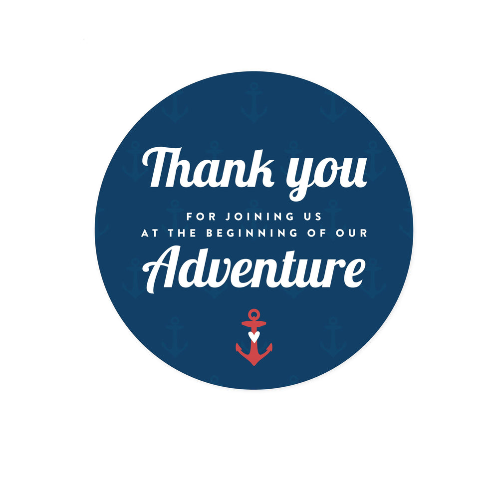Andaz Press Nautical Ocean Adventure Wedding Round Circle Gift Tags-Set of 24-Andaz Press-