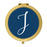 Andaz Press Navy Blue Monogram Gold 2.75 inch Round Compact Mirror-Set of 1-Andaz Press-A-