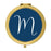 Andaz Press Navy Blue Monogram Gold 2.75 inch Round Compact Mirror-Set of 1-Andaz Press-A-