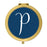 Andaz Press Navy Blue Monogram Gold 2.75 inch Round Compact Mirror-Set of 1-Andaz Press-A-